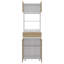 Garde-manger, 4 portes, 1 tiroir, 4 pieds, 4 tablettes, chêne naturel / blanc