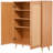 Rattan Shoe Storage Cabinet with Adjustable Shelves and Dual Doors