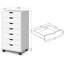 Classeur vertical Cambrie de 48 cm de large avec roulettes verrouillables, meuble en bois pour imprimante, idéal pour le bureau à domicile, classeur blanc à 7 tiroirs-1400408637