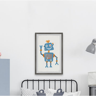 Vickie Happy Blue Robot - Print