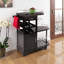 Chariot utilitaire multi-rangement à roulettes avec finition espresso H 35,85 po x l 31,56 po x P 14,40 po