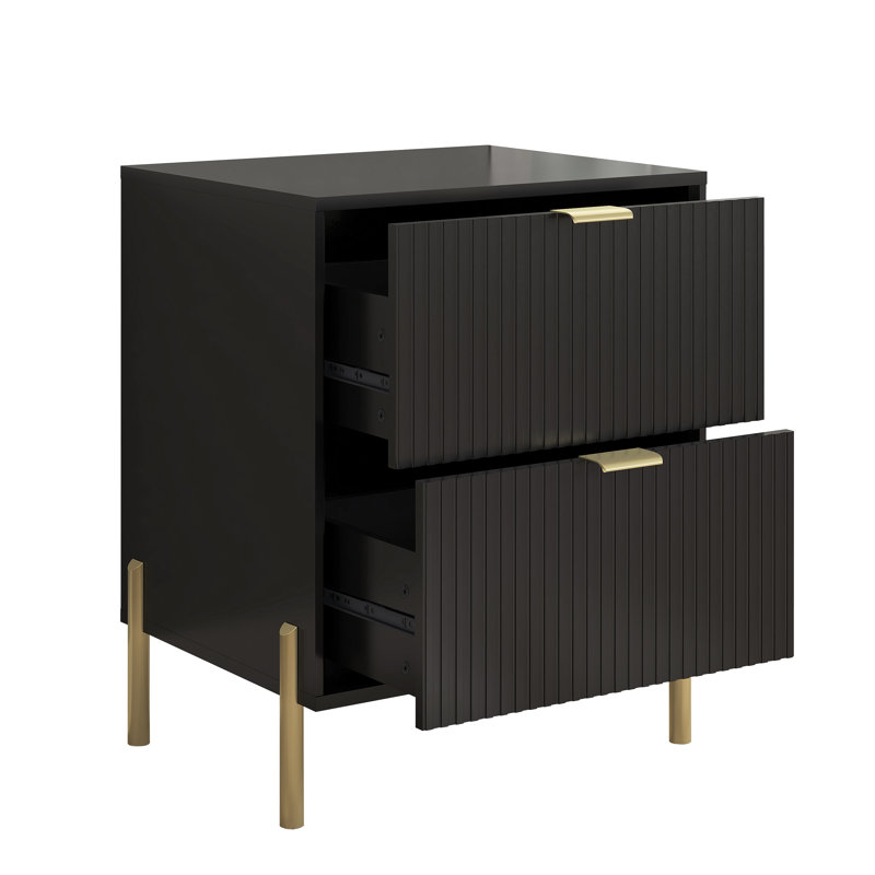 Cainsville 21.5'' W Nightstand, Gold/Black
