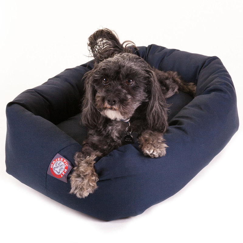 Lit ovale pour animal de compagnie, Petit (l 19 po x P 24 po x H 7 po), Bleu