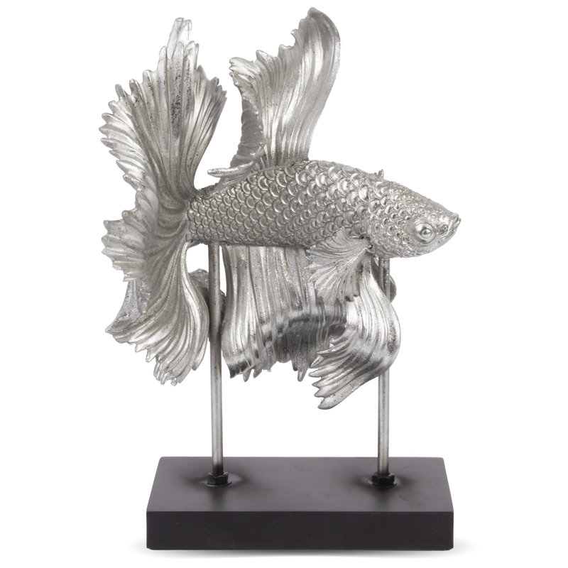 Wilmore Animals Figurines & Sculptures, 34.5cm H x 21.5cm W x 21.5cm D, Matt Brushed Nickel
