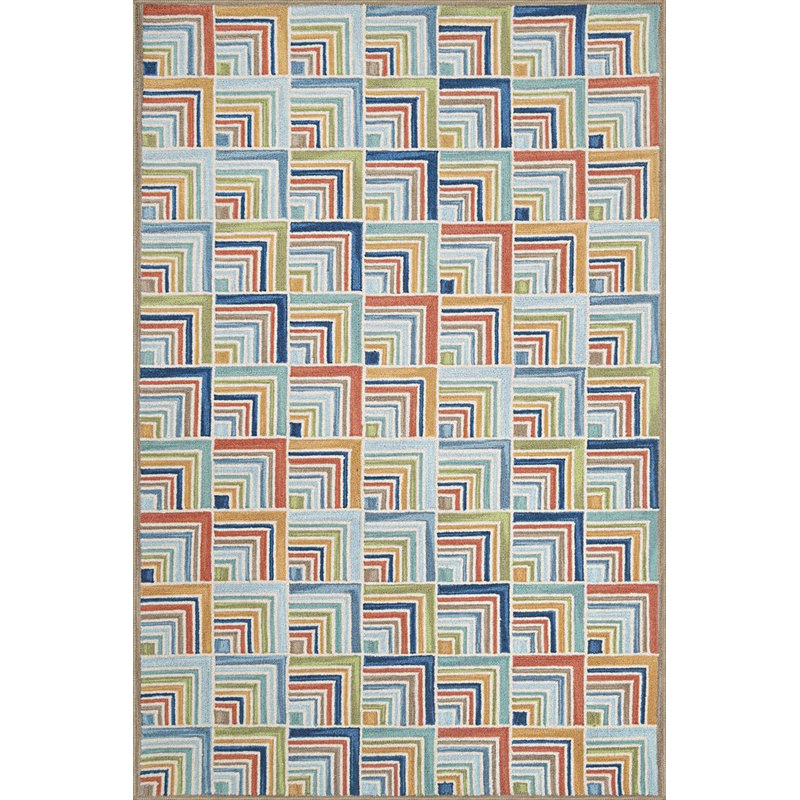 Machine Washable Diamond Patterned Creative Woven Base Rug, Rectangle 3'11" x 5'11"