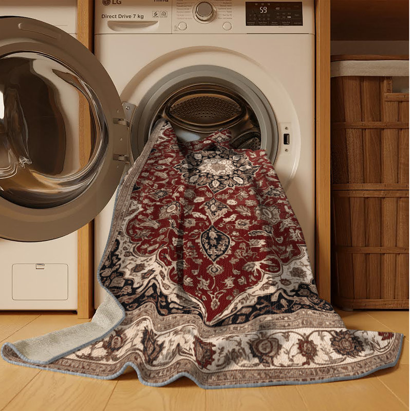 Machine Washable Persian Gray Area Rug, Runner 2' x 4'