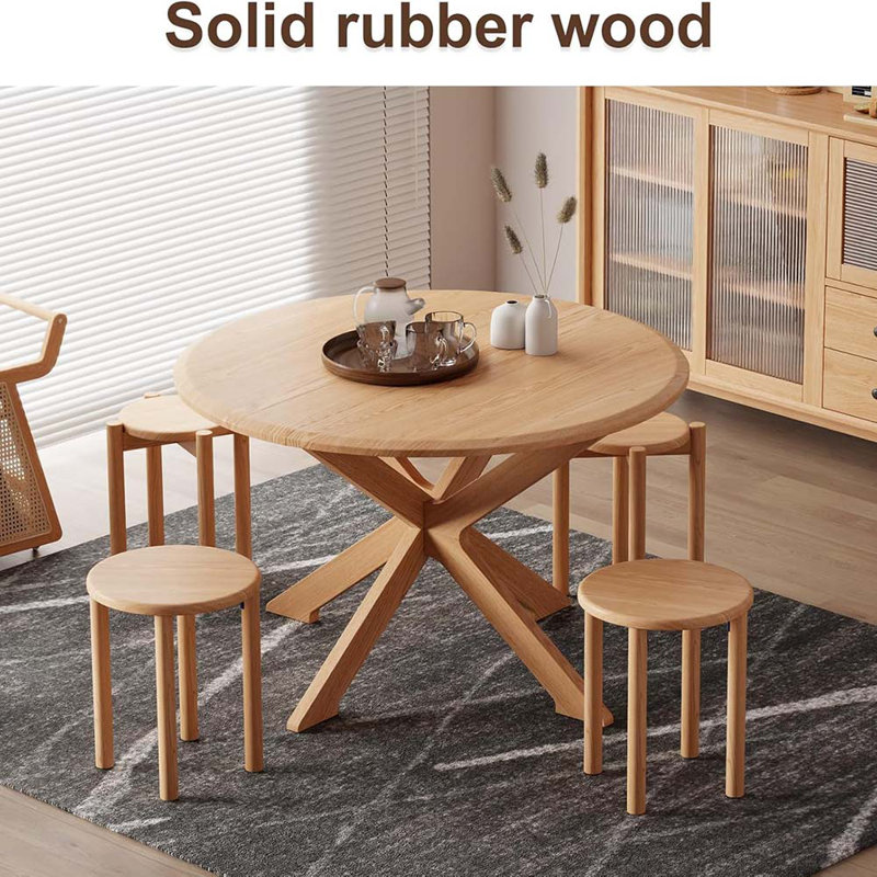 Stools Set Of 4 Wooden Stools Stool Nesting Side Tables Nesting Coffe Table Sturdy And Durable,No Installation Required,Top Stackable Stool For Saving Space(Bar Stools)