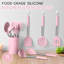 Ensemble de 15 ustensiles de cuisine en silicone, ensemble d'ustensiles de cuisine en acier inoxydable, résistant à la chaleur antiadhésif, rose