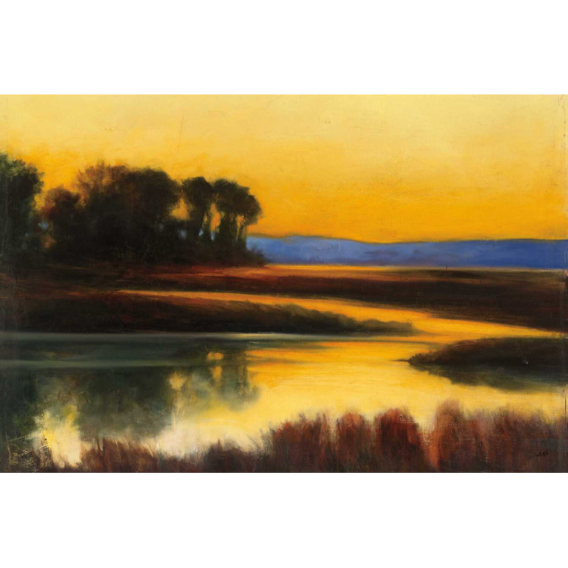 " Yellow Twilight " by Julia Purinton, 8" H x 12" W x  1.25" D