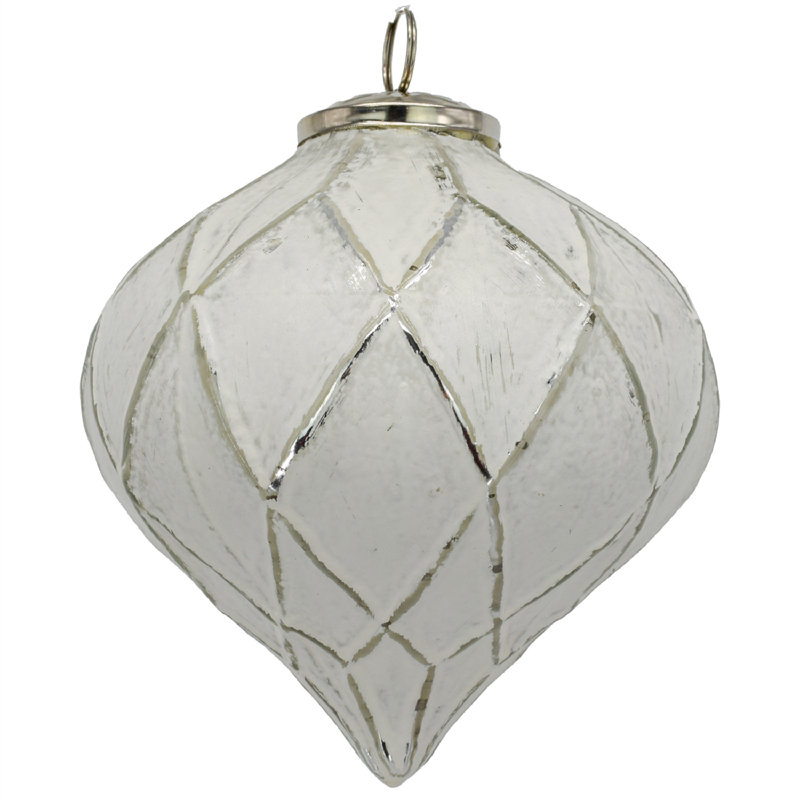 Ornement brillant à oignon Mercury Diamond Design, H 4,3 po x l 4,3 po x P 4,3 po