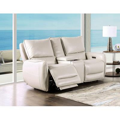 Chelo 74" Leather Reclining Loveseat