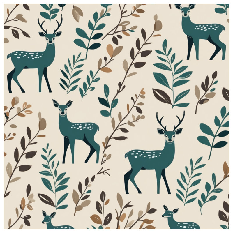 Deer And Leaves Pattern Comforter, Twin Extra Long