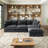 L-Shaped Slipcovered Sectional Sofa Couch, Comfy Deep Seat Cloud Couch With Convertible Ottoman & Big Pillows, Modern Oversized Slipcovered Sofa Set For Living Room Office, Corduroy-1339841162-1339857830-1339857831