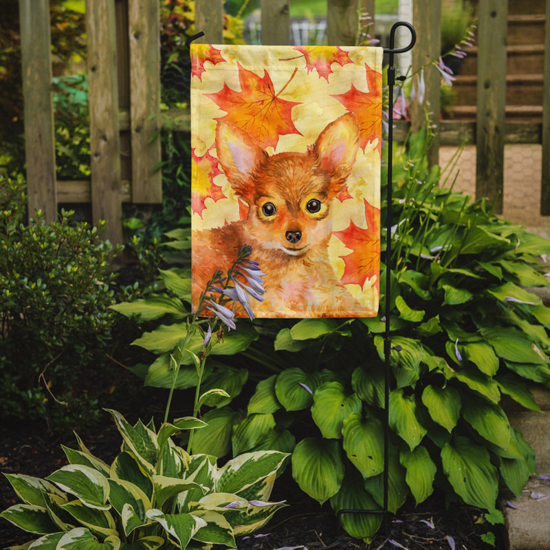 Automne 2 côtés en polyester 15 x 11 po drapeau de jardin, Terrier jouet