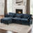 4-Piece 110.6" Chenille Modular Upholstered Sectional Sofa Deep Seat Cloud Couch With Ottoman-1344399043