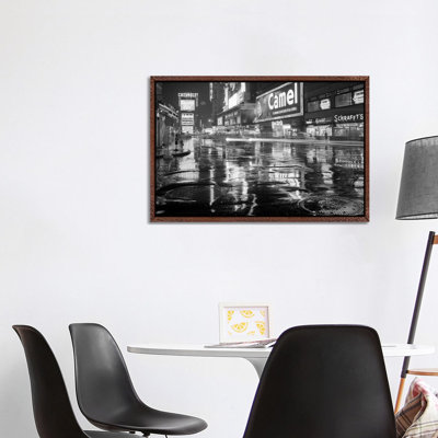 1950s Wet Rainy Streets Of Times Square At Night Neon Signs Advertising New York City NY USA by Vintage Images - Gallery-Wrapped Canvas Giclée on Canvas