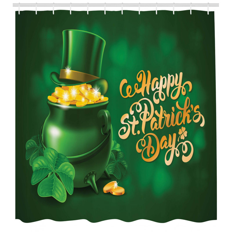 Rideau de douche simple St.Patrick's Day, H 69 po x l 105 po