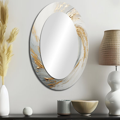 Miroir mural moderne or et blanc Vortex IV