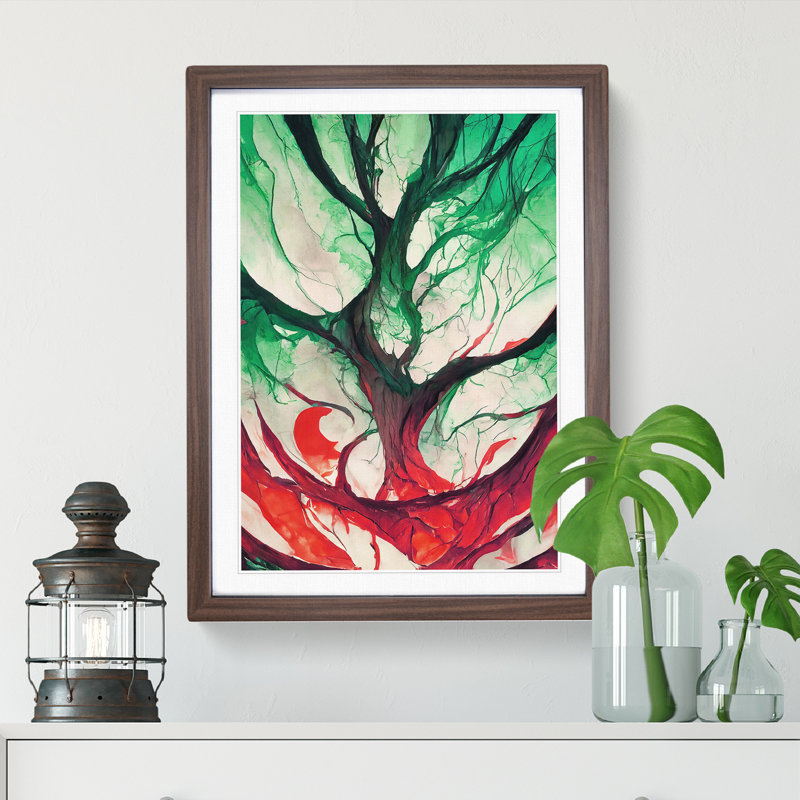 Tree - Single Picture Frame Print, 64cm H x 46cm W x 2cm D, Walnut Framed