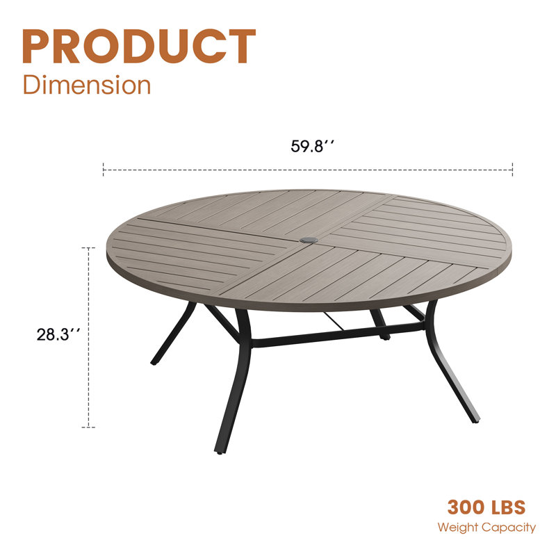 Table de salle à manger 60 po, Bois brossé gris