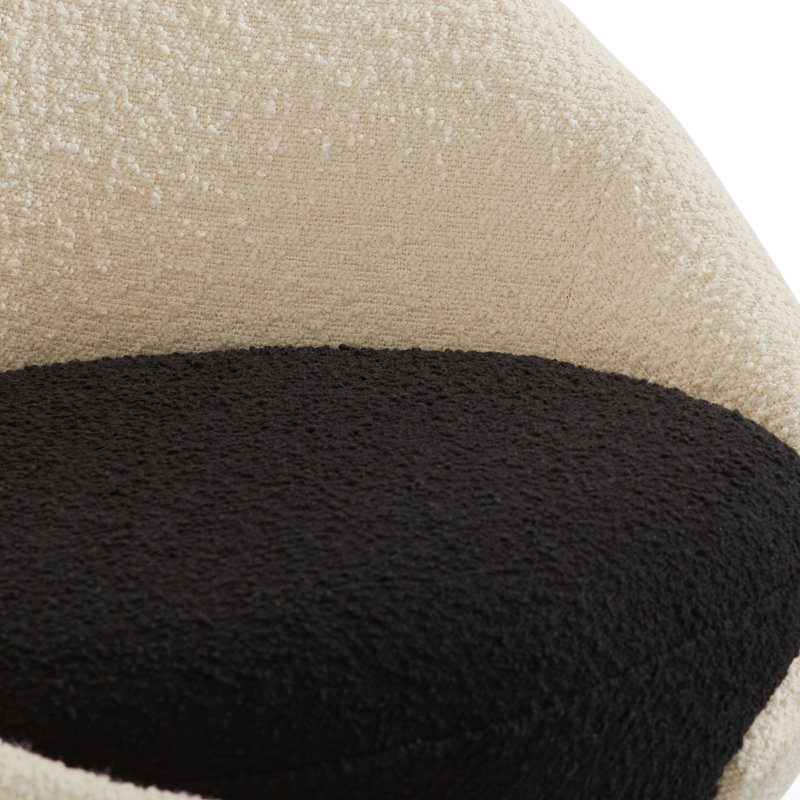 Marais Boucle Lounge Chair, Ivory/Ebony Boucle
