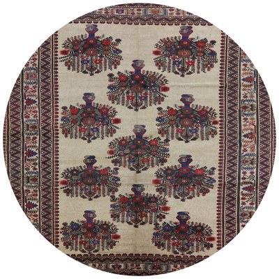 Tapis oriental brun / ivoire