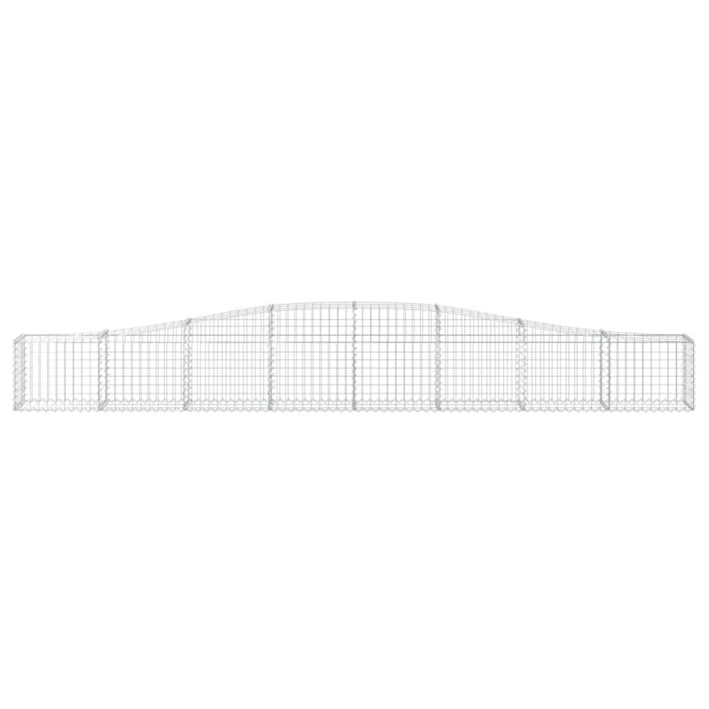 Arched Gabion Baskets 2 Pcs Galvanised Iron, 60cm H x 400cm W x 30cm D