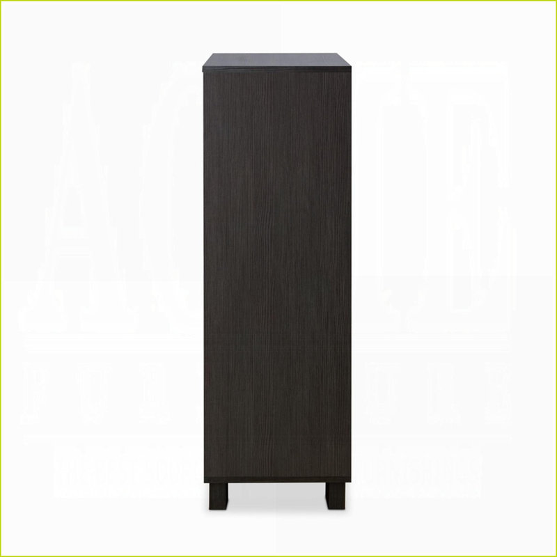 Commode 5 tiroirs, blanc moderne et amp; Espresso | Panneau de fibres à densité moyenne et amp; Panneau de particules