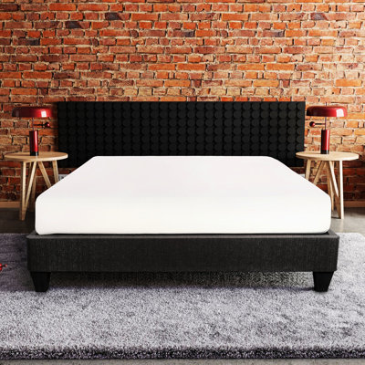 Twin Bed Frame Base In Dark Gray - Construction Contemporary With Upholstery Filler