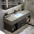 Chiverton 35'' Bathroom Vanity with Sink Modern Floating Wall-Mounted Black Vanity with Sintered Stone Undermount Sink-1032558114-1032558115-1032120860