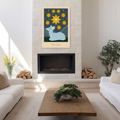 Modern Tarot Card Poster Mystical Abstract Contemporary Wolf Wall Art