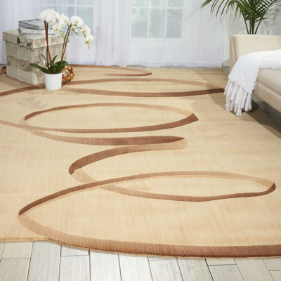Tapis de zone beige abstrait Chandler