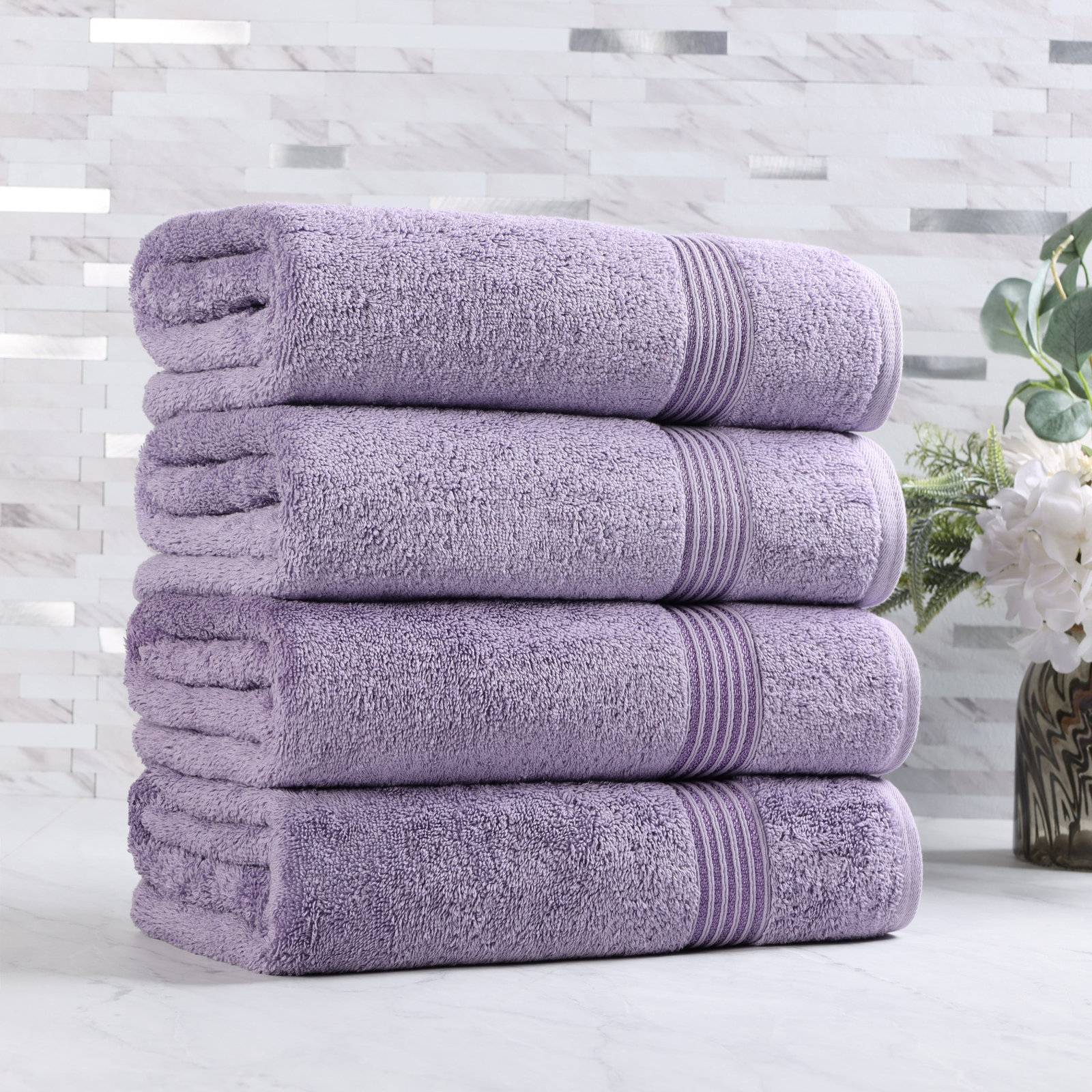 Oleg Egyptian Cotton Bath Towel, Royal Purple