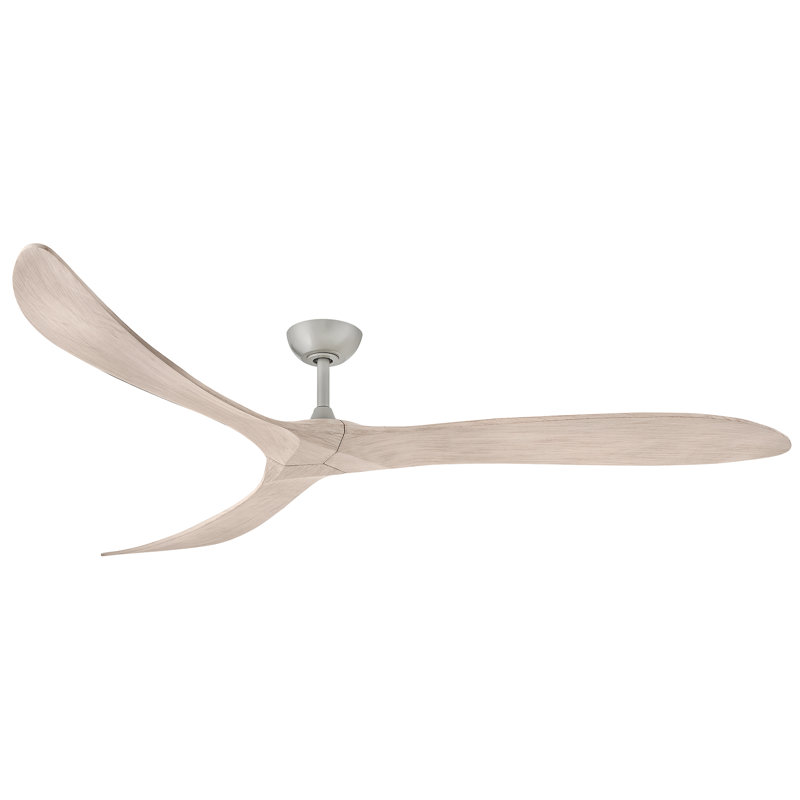 Hinkley Fan Swell 80" Smart Fan, Bleached Ashwood, Brushed Nickel, 80" Wide