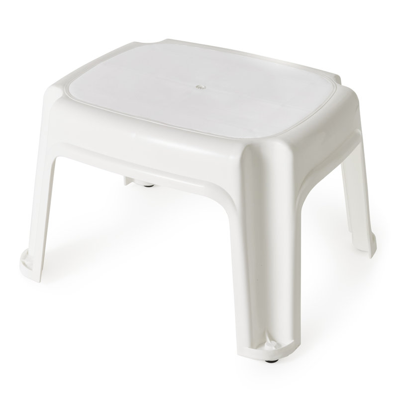 1 - Step Plastic Lightweight Step Stool, White