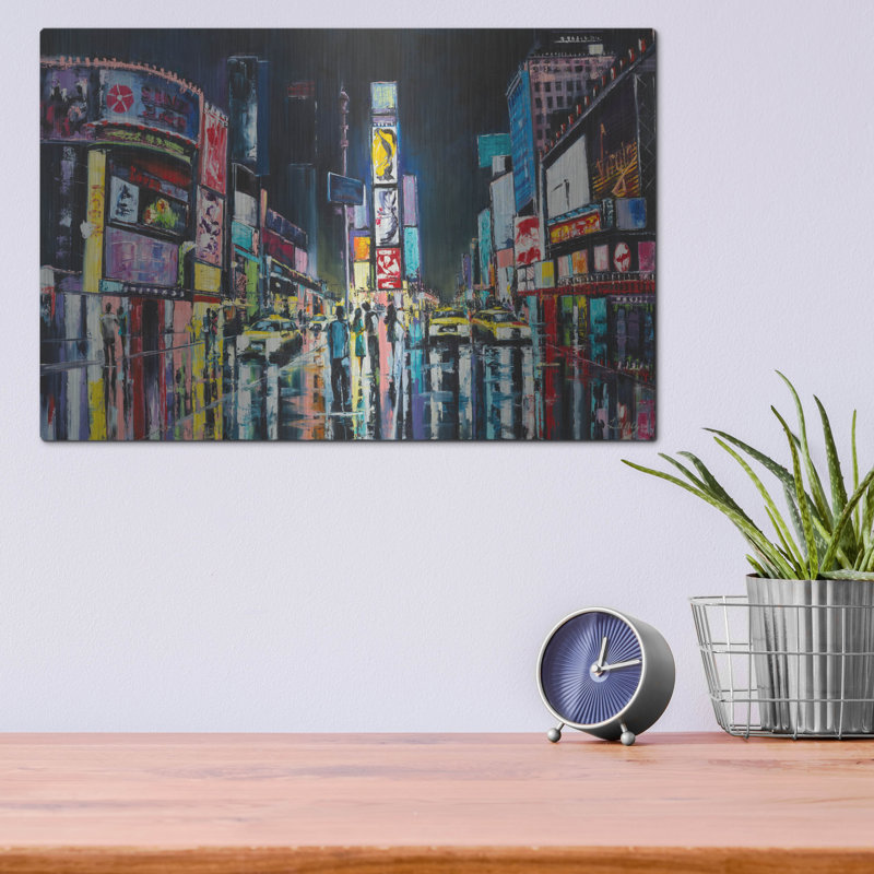 "NY" par Luxe Metal Portfolio, H 12 po x l 16 po