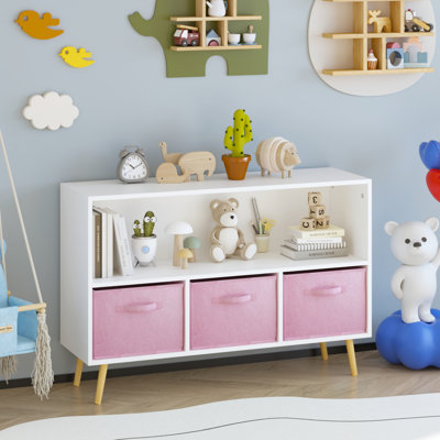 Bibliothèque pour enfants avec tiroirs pliables en tissu