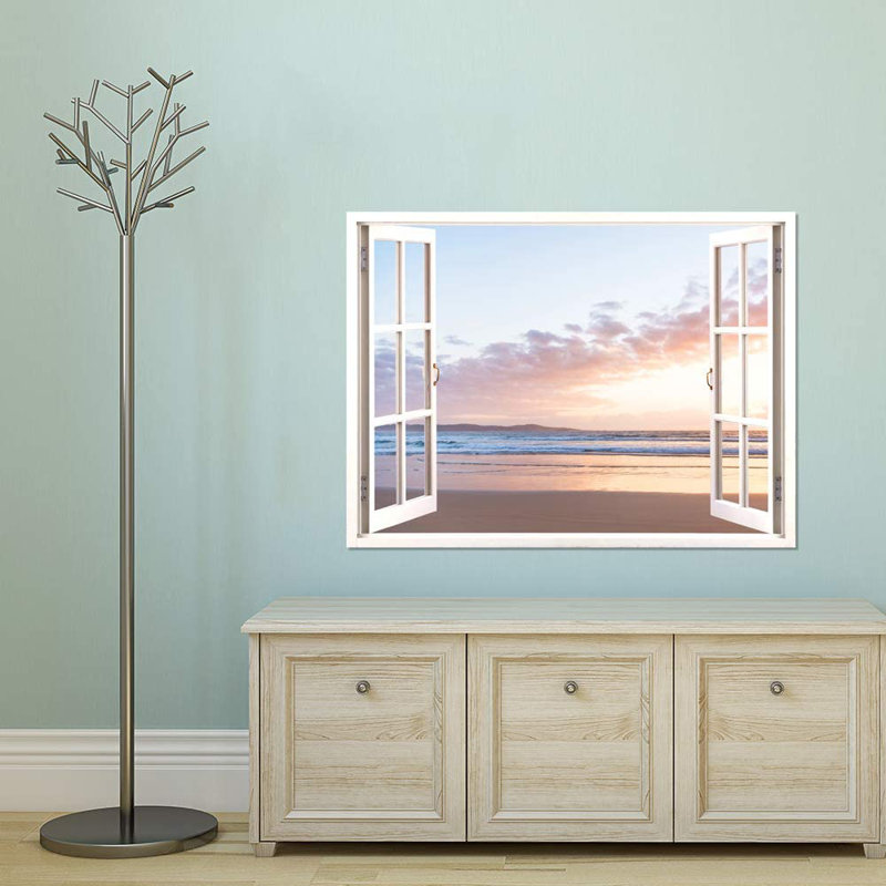 Window White Scenery Peel & Stick Border, 32" L x 24" W