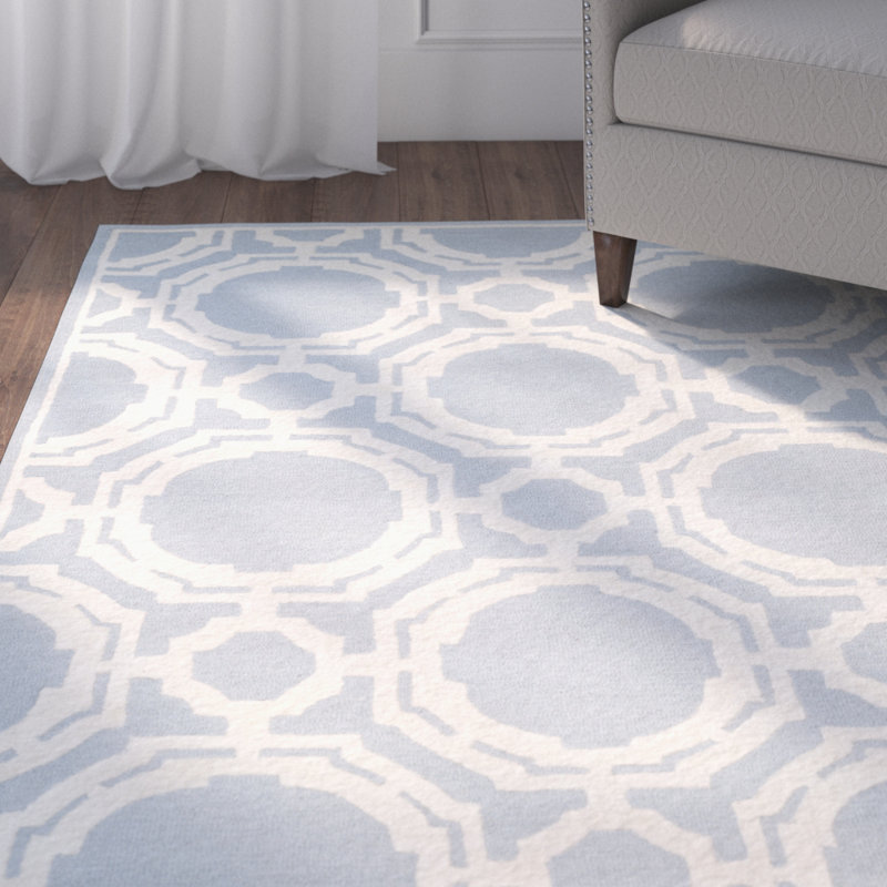 Cannen Cambridge Hand Tufted Wool Geometric Rug, Rectangle 8' x 10'