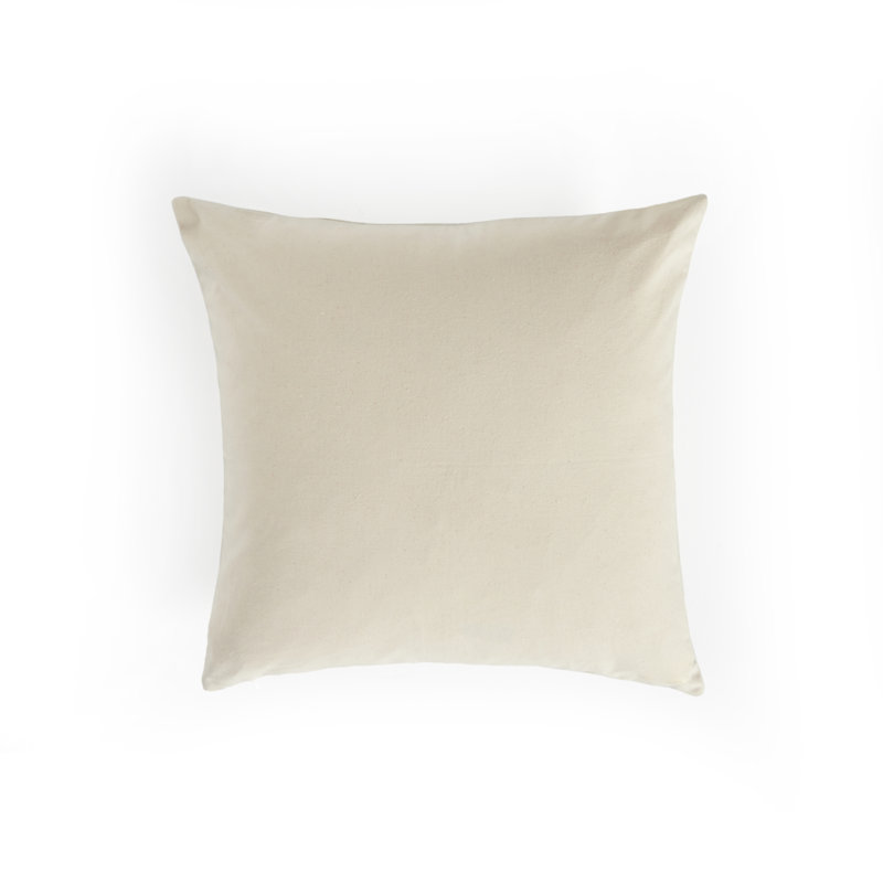 Handwoven Khaki Cotton Checkered Reversible Throw Pillow