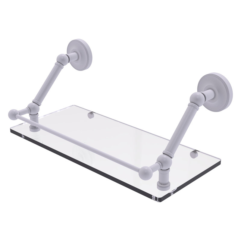 Tablette flottante avec barre de galerie Alcott, Blanc mat, H 8 po x l 18 po x P 8,6 po