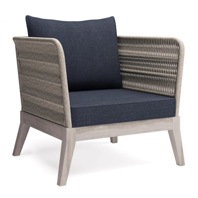 Chaise d'extérieur pour conversation - gris ardoise