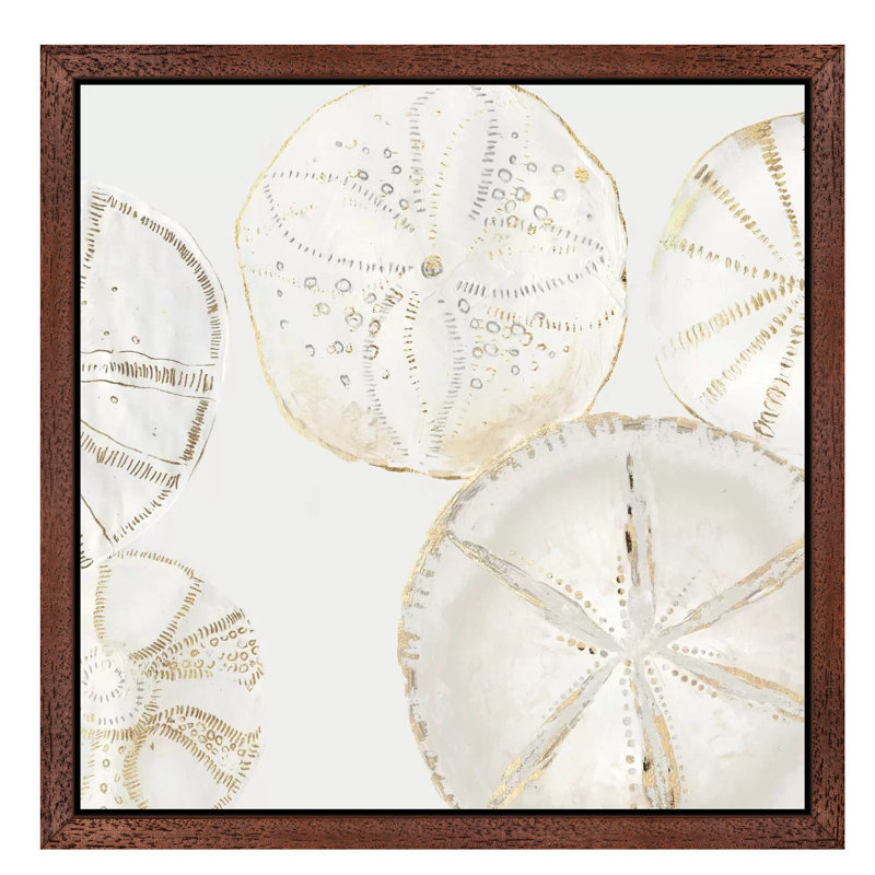 'Sea Patterns I' by Aimee Wilson - Floater Frame Graphic Art Print on Canvas, Brown Framed, 45.72 cm H x 45.72 cm W