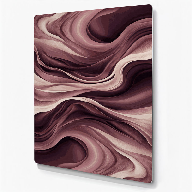 Abstrait paysage 72 art mural en métal brun, H 8 po x l 10 po