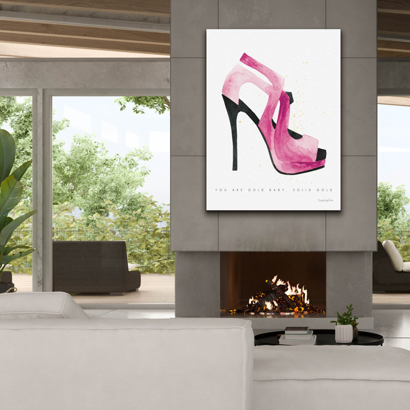 «Glitz and Glam V2 Pink» par Mercedes Lopez, art mural sur toile Charro, H 54 po x l 40 po x P 1,5 po