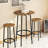 Modern Round Bar Table Set for Small Spaces - 2 Stools with Footrest