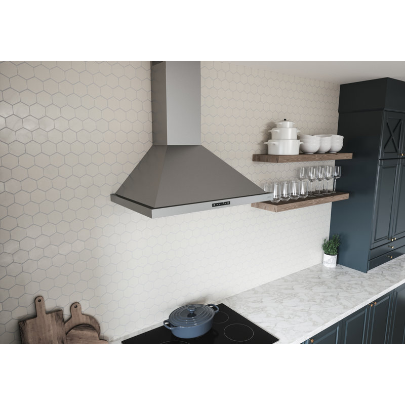Zephyr Ombra 36 in. 600 CFM Wall Mount Range Hood, Silver