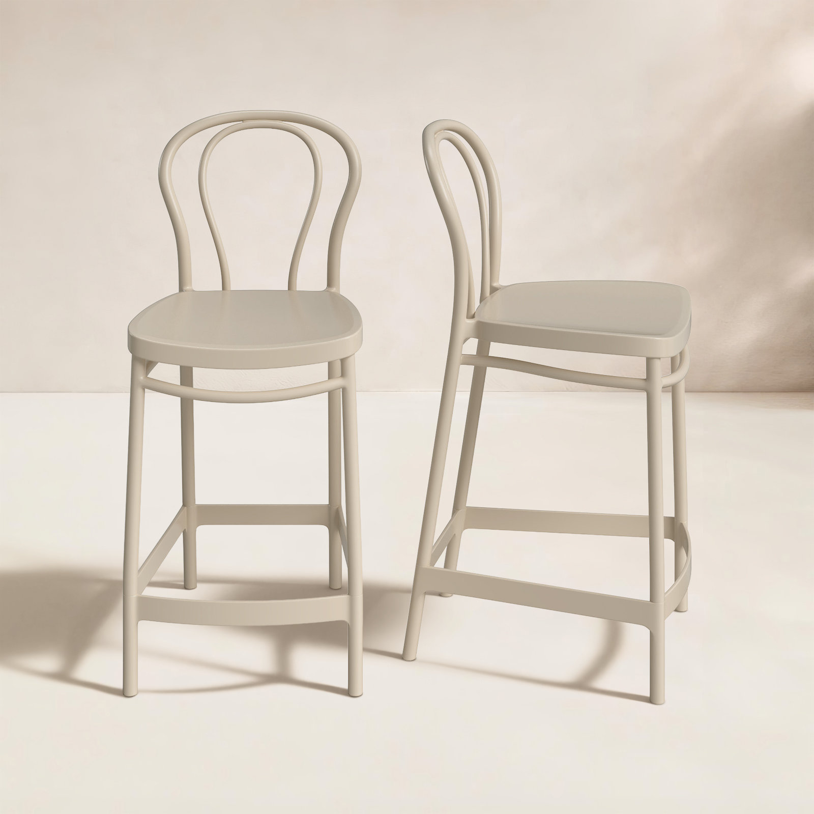 Farrah Patio Bar Stool, Taupe, Counter Stool (25.6" Seat Height)