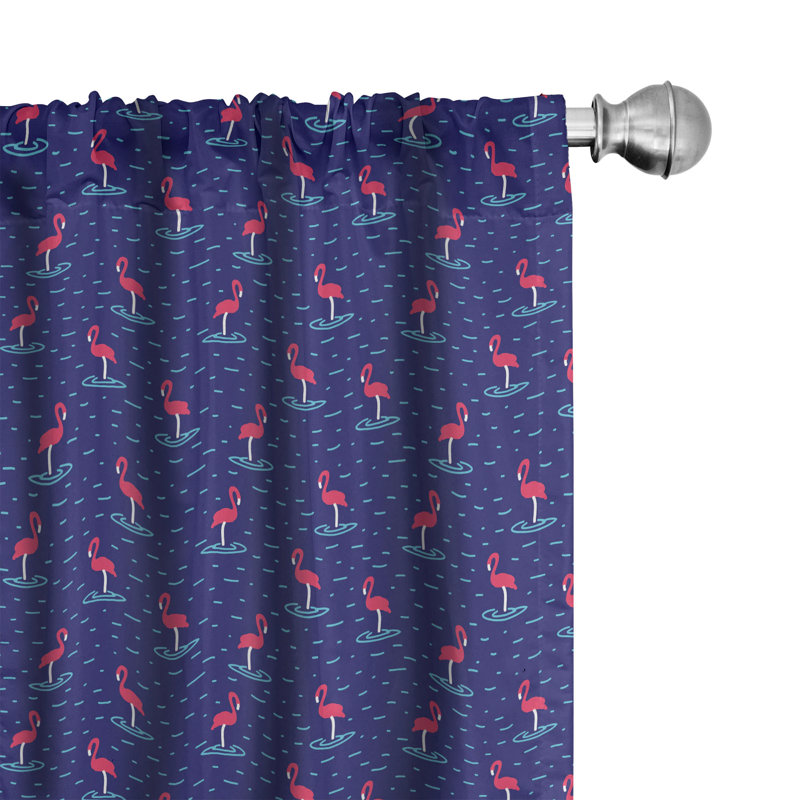 Flamingo Semi-Sheer Rod Pocket Sliding Panel, 28" x 95"
