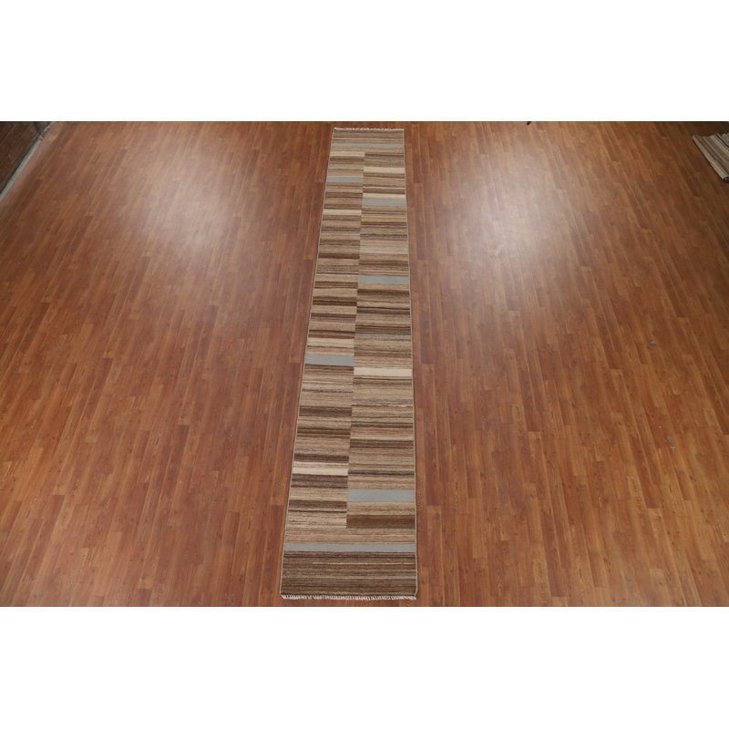 Striped Kilim Modern Runner Rug 2x14